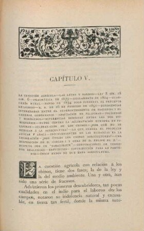 Capítulo V. La cuestión agrícola ...