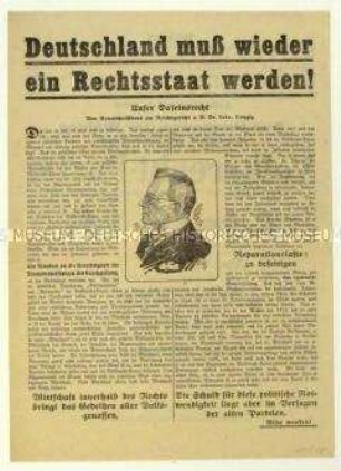 Aufruf der Volksrechtpartei zur Reichstagswahl 1928