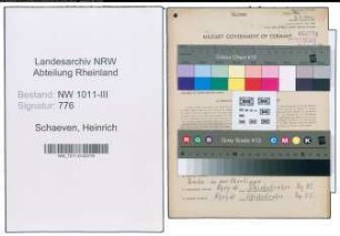Entnazifizierung Heinrich Schaeven , geb. 12.01.1909 (Bahn)