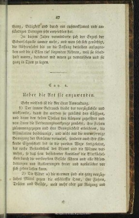 Cap. 4. Ueber die Art sie anzuwenden