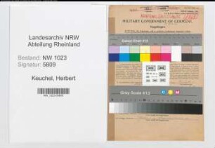 Entnazifizierung Herbert Keuchel , geb. 21.01.1900 (Bankangest.)