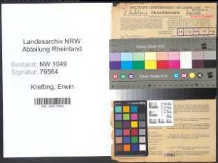 Entnazifizierung Erwin Krefting , geb. 04.05.1906 (Notar)