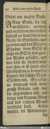 Gebet um wahre Busse