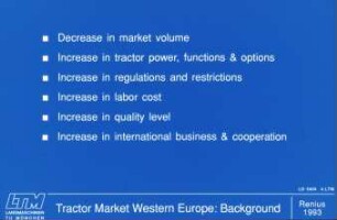Tractor Market Western Europe: Background