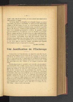 Une justification de l'esclavage.