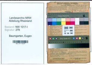 Entnazifizierung Eugen Baumgarten , geb. 12.02.1892 (Kaufmann)