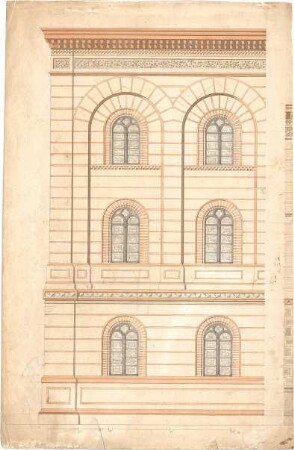 Gärtner, Friedrich von; München, Ludwigstr. 27; General - Bergwerks - und Salinen- Administration (Universitätsbibliothek) - Aufriss