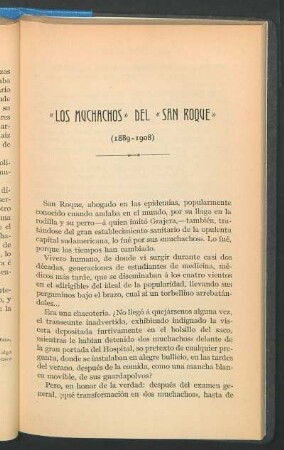 "Los Muchachos" del "San Roque" : (1889 - 1908)