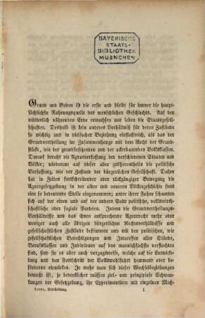 Die Vertheilung des Grundeigenthums im Zusammenhange mit der Geschichte, der Gesetzgebung und den Volkszuständen