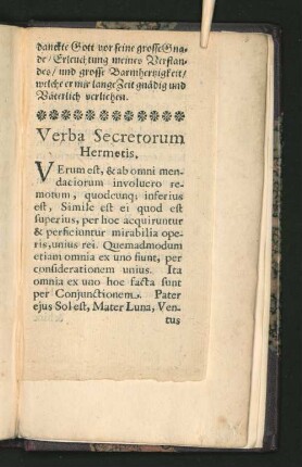 Verba Secretorum Hermetis.