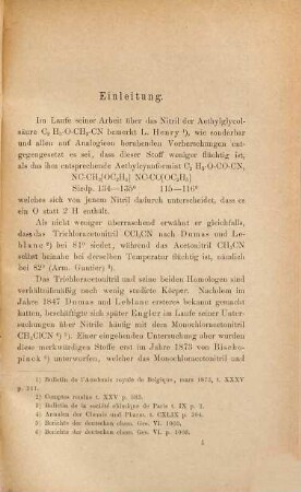 Ueber die Siedepunktanomalieen der chlorirten Acetonitrile und einiger ihrer Abkömmlinge