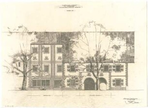 Gsaenger, Gustav; Lenggries (Bayern); Gasthaus "Altwirt", Umbau - Fassadenrenovierung, Südseite (Ansicht)