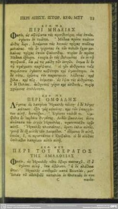 Keph. 46. Peri Tu Keratos Tēs Amaltheias