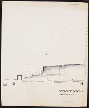 Siedlung Weinberg, Kassel: Schnitt A-B 1:500