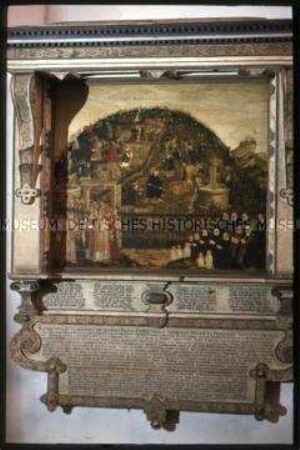 Gemälde "Die Reformatoren im Weinberg des Herrn" von Lucas Cranach d.J. in der Stadtkirche von Lutherstadt Wittenberg