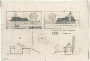 Fick, Roderich; Herrsching; Kiosk Edwin Schapell - Ansicht vom See, Rückansicht, Grundriss, Schnitt, Lageplan