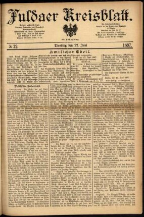 Ausgabe vom Dienstag, den 22. Juni 1897.