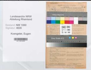 Entnazifizierung Eugen Koengeter, geb. 30.08.1880 (Direktor)