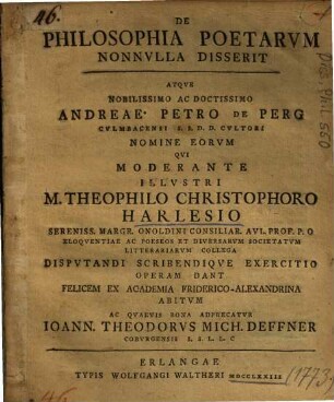 De Philosophia Poetarvm Nonnvlla Disserit ...
