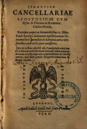Practica Cancellariae Apostolicae cum stylo & formis in Romana Curia usitatis