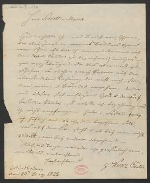 Brief an B. Schott's Söhne : 23.03.1822