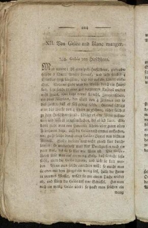 XII. Von Gelée und Blanc manger