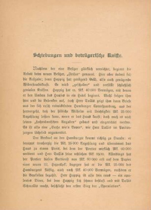 Schiebungen und betrügerische Kniffe