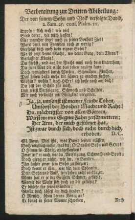 Vorbereitung zur Dritten Abtheilung: