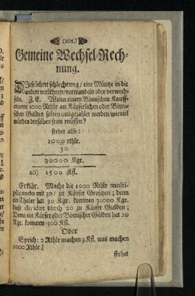 Gemeine Wechsel-Rechnung