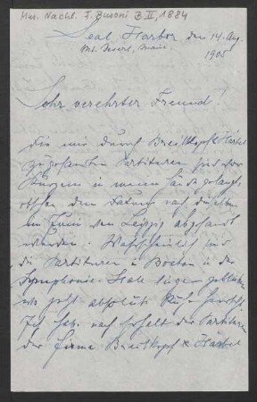 Brief an Ferruccio Busoni : 14.08.1905