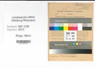 Entnazifizierung Heinz Rings , geb. 19.12.1902 (Buchhalter)