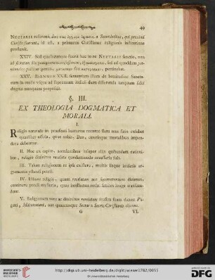 §. III. Ex Theologia Dogmatica et Morali
