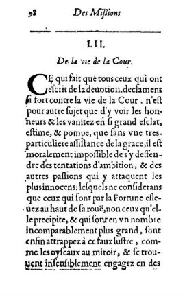 LII. De la vie de la Cour