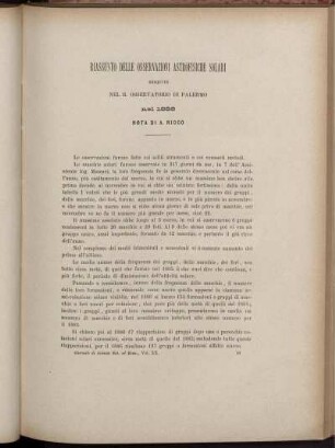 Riassunto Delle Osservazioni Astrofisiche Solari Esequite Nel R. Osservatorio Di Palermo