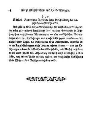 §.37. Schluß. Bemerkung über diese kurze Beschreibung der verschiedenen Gebirgsarten.