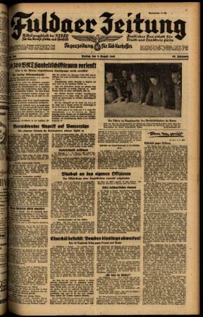 Ausgabe vom Freitag, den 08. August 1941.