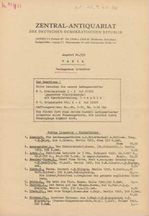 Nr. 559: Varia