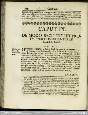 Caput IX. De Modo Recipiendi Et Protegendi Confugientes Ad Ecclesiam