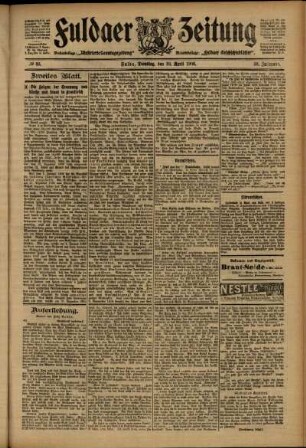 Zweite Ausgabe vom Dienstag, den 10. April 1906.