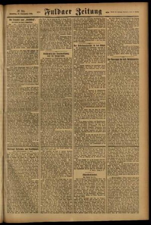 Zweite Ausgabe vom Samstag, den 17. September 1921.