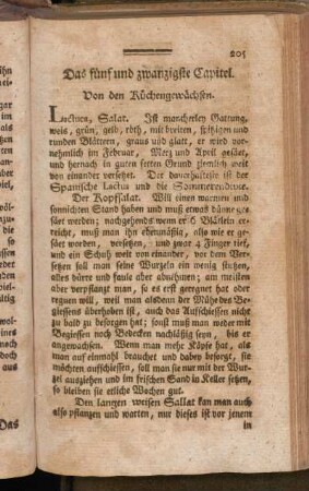 Das fünf und zwanzigste Capitel. Von den Küchengewächsen