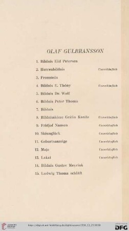 Olaf Gulbransson (Nr. 1-70)