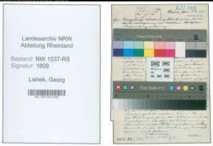 Entnazifizierung Georg Lishek , geb. 00.00.0000 (Zugfuehrer)