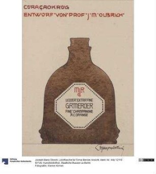 Likörflasche für Firma Mercier, Ansicht