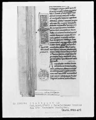 Orosius, Historiarum libri septem adversos paganos — Gerahmte Randnoten, Folio 61verso