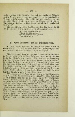 III. Graf Zinzendorf und die Brüdergemeinde
