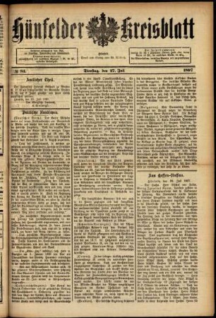 Ausgabe vom Dienstag, den 27. Juli 1897.