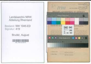 Entnazifizierung August Bruder , geb. 18.06.1906 (Studienrat)