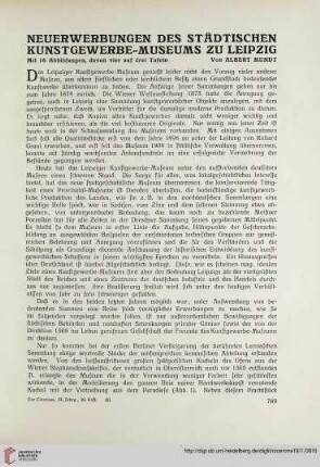 3: Neuerwerbungen des städtischen Kunstgewerbe-Museums zu Leipzig