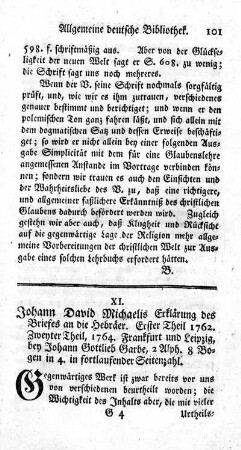 XI. Erklärung des Briefes an die Hebräer.